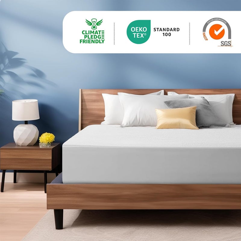 TASTELIFE Waterproof Full Size Mattress Protector, Soft Breathable Mattress Pad Cover, Noiseless Waterproof Bed Cover - Stretch to 18" Fitted Deep Pocket Mattress Protection Cover (White) - Image 2
